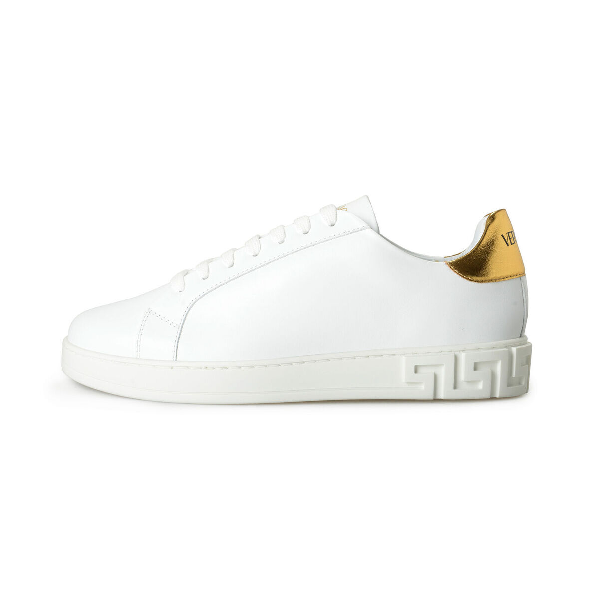 Versace Women's White & Gold Leather Sneakers Shoes US 10 IT Versace Women's White & Gold Leather Sneakers Shoes US 10 IT
