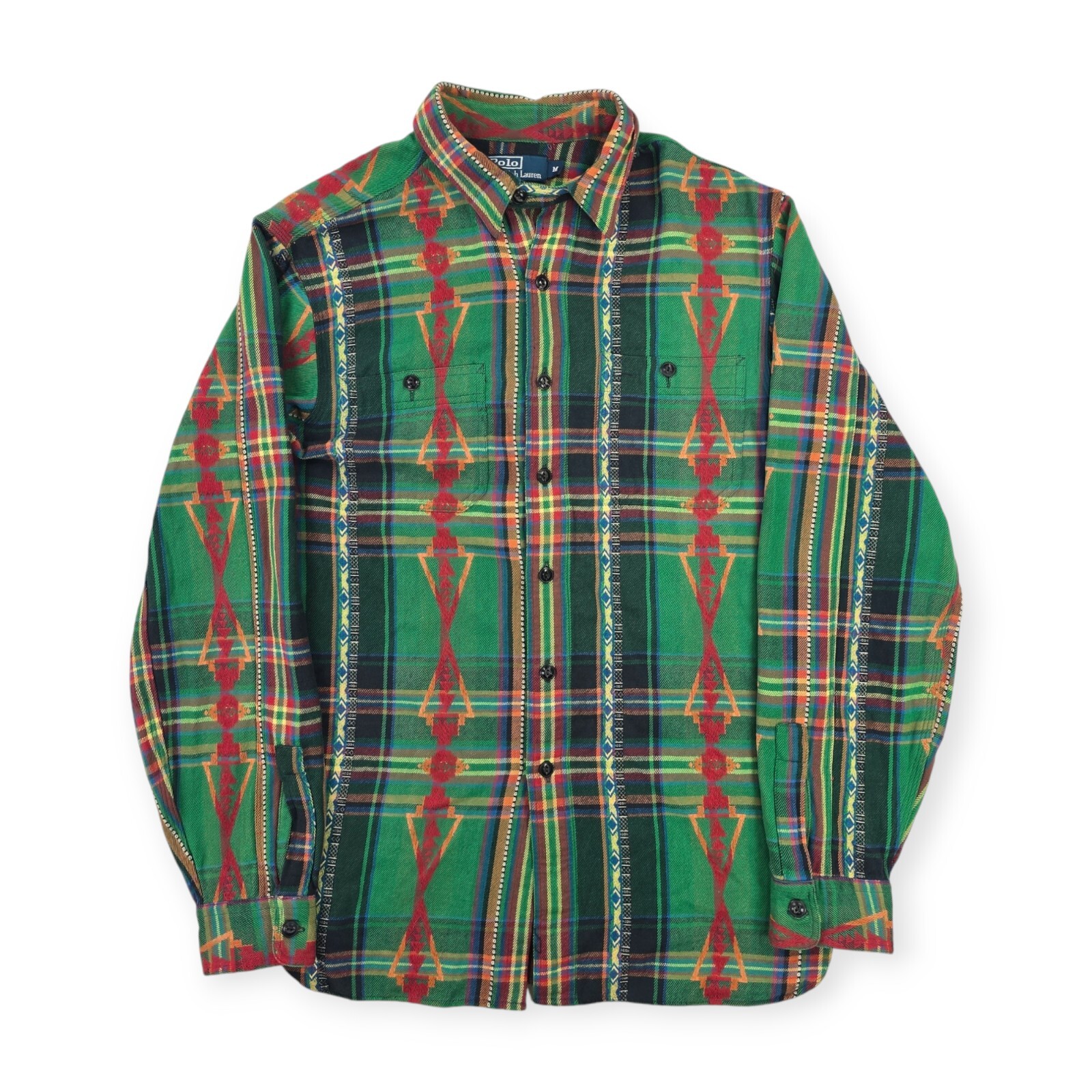 Polo Ralph Lauren Vintage Aztec Navajo Crazy Overshirt Flannel Men