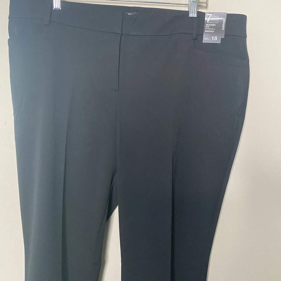 NY&Co 7th Ave Dress Pants Women Plus 18 Average Black Modern Fit Bootcut - Image 3 of 4