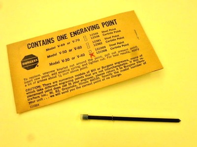 NEW! BURGESS CARBIDE TIPPED ENGRAVING POINT / V-30 V-40