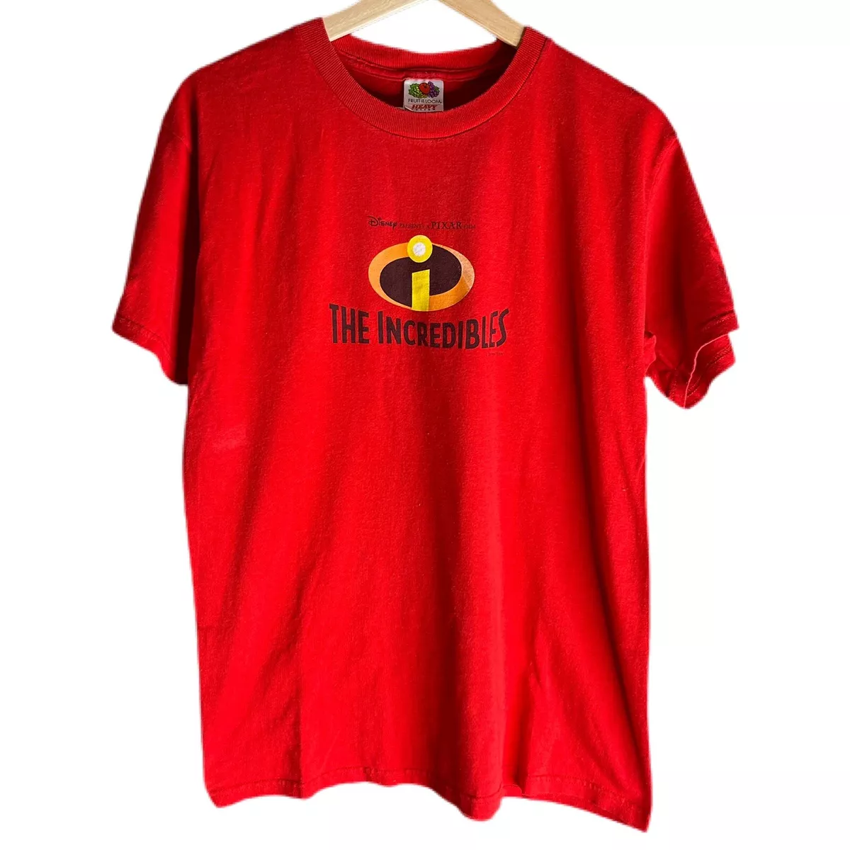 Vintage Y2K The Incredibles Promo T-Shirt Size Medium Red Pixar Disney Movie