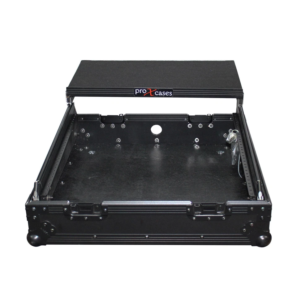 ProX XS-19MIXLTBL 10U Top / 19" Slanted Black on Black Mixer Case w/ LaptopShelf - Image 2 of 4