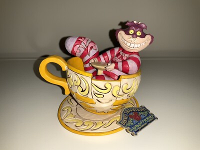 Jim Shore Cheshire Cat in Tea Cup Figurine Mad Tea Party 4032117