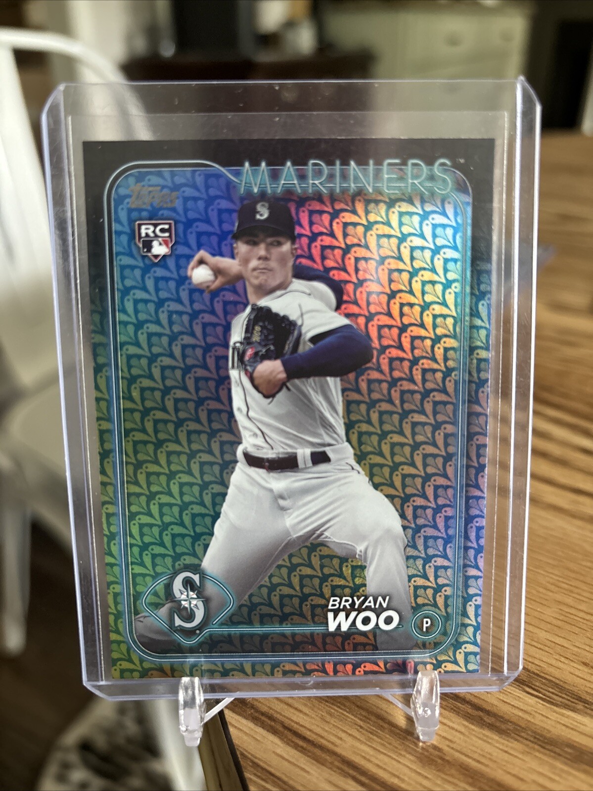 2024 Topps Series 1 Bryan Woo Easter Holiday Foil Parallel ROOKIE #12 Mariners