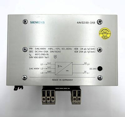 Siemens 4AV3200-2AB Trafo pri. 400V sec.  24V 20A  T10/152