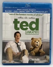 Ted Unrated Blu-Ray + DVD + Digital Copy + Ultraviolet  Free Shipping 2012