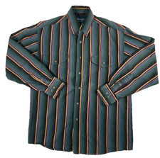 Vintage Wrangler Western Shirt Mens XL Rainbow Stripe Cowboy Pearl Snap Rodeo