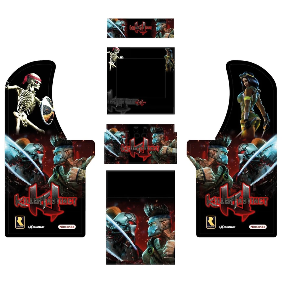 Arcade 1UP Cabinet graphics / artwork full cabinet - Killer Instinct theme