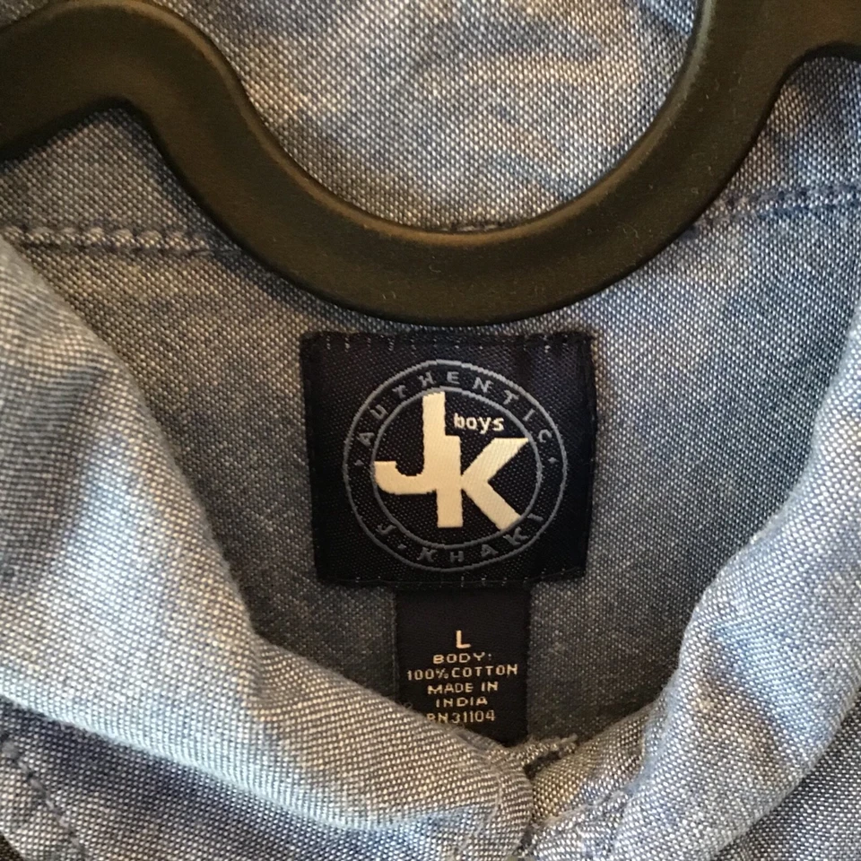 Lot of Boys Shirts Button Down Collared Polo J.Khaki Blue Plaid Size 12 L  - Image 4 of 4