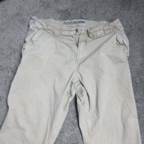 Duluth Trading Pants Mens 42x30 Flex Fire Hose Brown Relaxed Fit Workwear - Picture 2 of 13