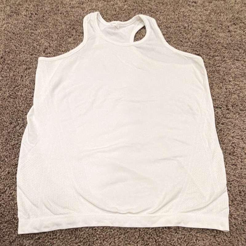 Athleta Girl LIMITLESS White Seamless Racerback Tank XL Scoop Neck Athletic Yoga