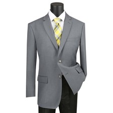 VINCI Men's Gray Reg Fit Notch Lapel Sport Coat - NEW