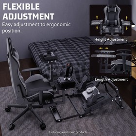 Hottoby Flight Racing Joystick Bracket with Gaming Chair and Pedal Mount