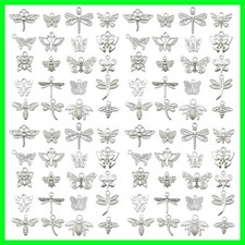 100pcs Zinc Alloy Butterfly, Dragonfly Bee Charms for Stylish Jewelry Making