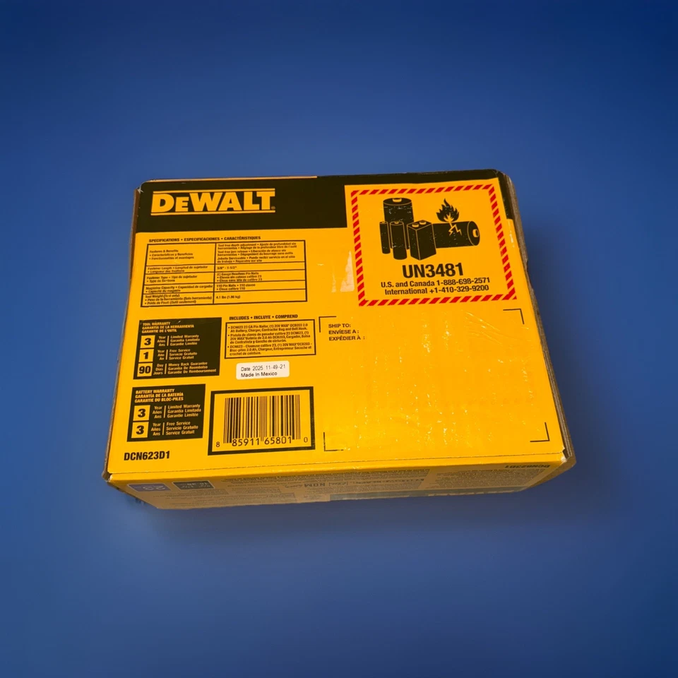 DEWALT 20V MAX Kit de clavadora de clavadora de pasador calibre 23 inalámbrico de iones de litio - NUEVO DCN623D1 Foto 3 de 4