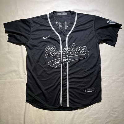 NFL Raiders Baseball Jersey Nike Men's Size Large Cut Sleeves