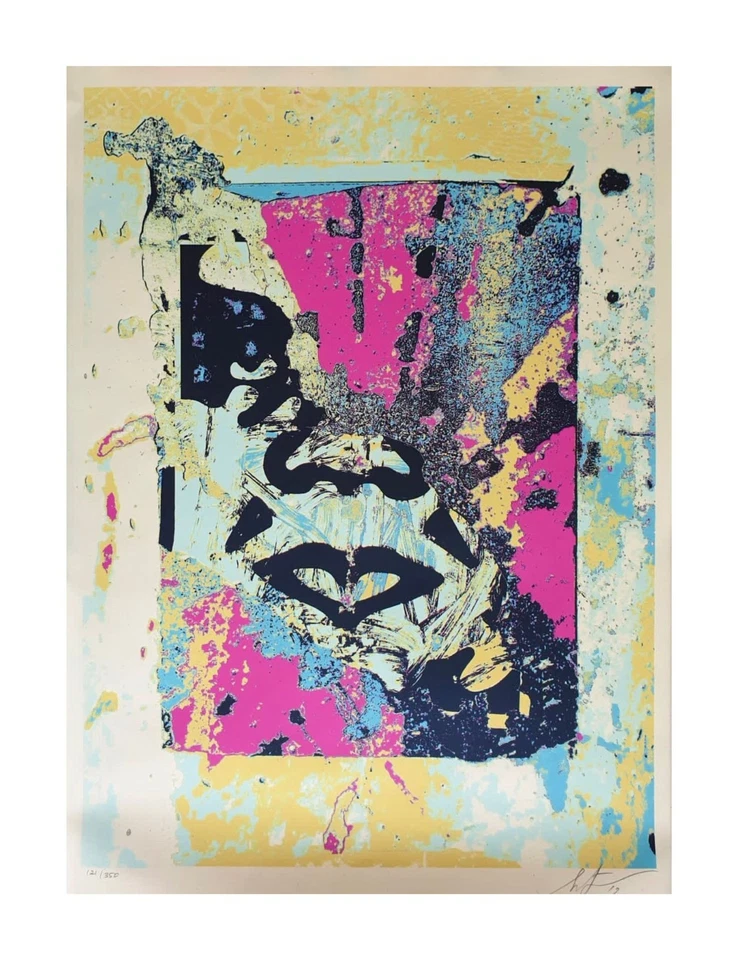 Shepard Fairey - Impresión Rosa Desintegración Mejorada Edición Limitada 121/350 Foto 2 de 4