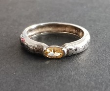 Sterling silver ring with light yellow stone. Size 6