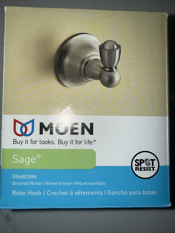 Moen Sage Single Robe Hook in Chrome 2013 DN6803CH - New In Box