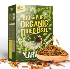 5LB Non-GMO Dried Black Soldier Fly Larvae for Chickens 45 Protein High Calc...
