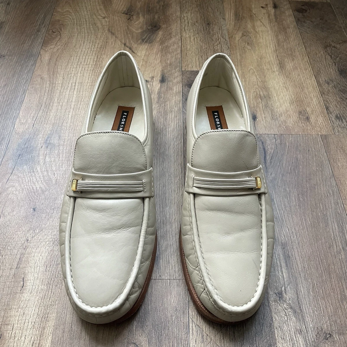 Vintage Florsheim Nevada Slip-On Dress Shoes, Gold Tassel Moccasin, Mens 9.5 D Florsheim Leather Upper Gold Dress Shoes for Men for sale | eBay main image 3