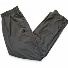 Reebok Mens Workout Windbreaker Lightweight Tracksuit Pants Gray/Black Large