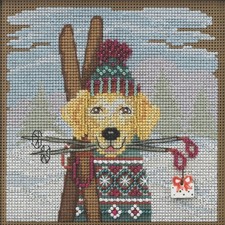 Ski Dog Cross Stitch Kit Mill Hill 2022 Butto...
