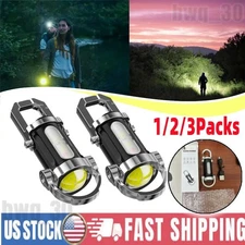 1~3PACK Super Bright LED Mini Flashlight USB Rechargeable Pocket Keychain Torch