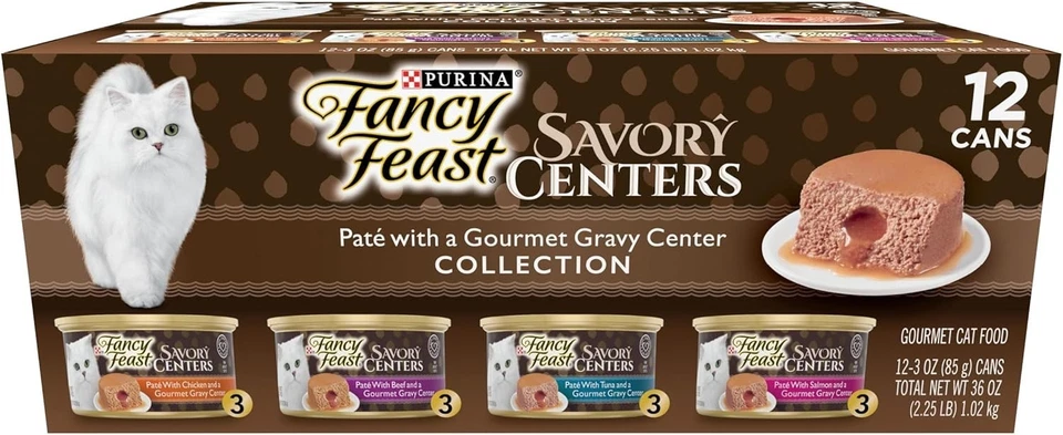 24-Pack Purina Pate Wet Cat Food with Delectable Gravy Centers - Adult Nutrition - Image 3 of 4