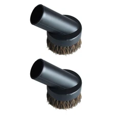 2PCS Black Round Horsehair Dust Brush 1.25'' for Vacuum Hose Most Cleaners