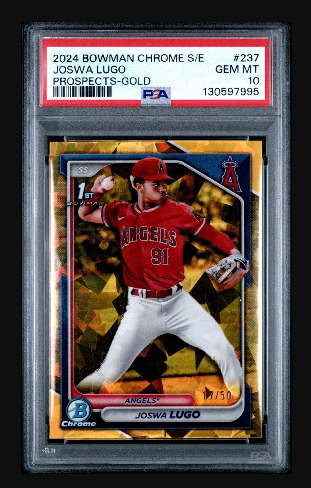 2024 Bowman Chrome Sapphire Joswa Lugo Gold /50 BCP-237 PSA 10 Rookie