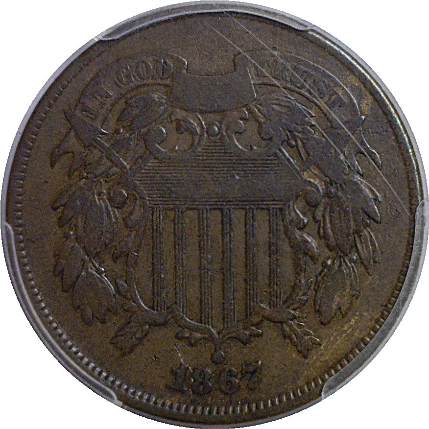 1867 2C Two Cent Piece  PCGS F-15 - Image 2 of 3