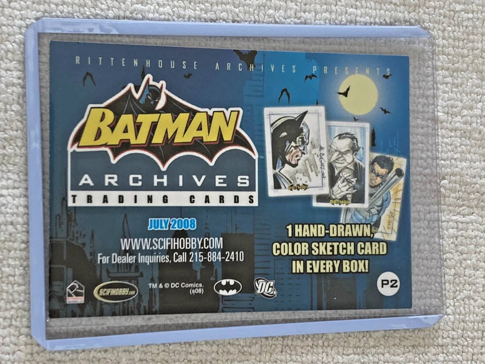 Tarjeta promocional Rittenhouse Batman Archives 2008 #P2 DC casi nueva Foto 2 de 2
