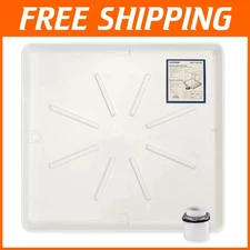 Leak Containment Solution - 30 x 32 Inch Heavy-Duty Washing Machine Drain Tray