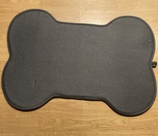 Bone Shaped Dog Mat: Soft Durable Charcoal Gray