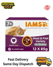 IAMS Senior Wet Cat Food Land & Sea in Gravy 12 x 85g 1 count (Pack of 12) | UK 5.99 per kilo