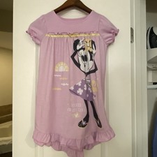 Disney Cruise Line Girls Nightgown Size 7 Minnie Mouse Pink  Lavender Purple