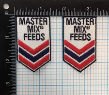 VINTAGE LOT SET OF 2 MASTER MIX FEEDS ADM 2.5" IRON ON PATCHES A4