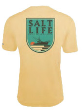 Salt Life L Yellow Dawn Departure SLX Uvapor Shirt UV30 Live Salty Saltlife NWT