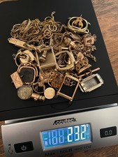 Vintage Gold Filled Jewelry Lot 232 gm Antique watch chains parts