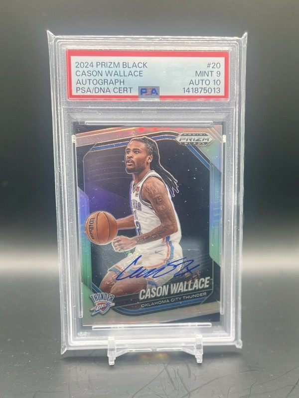 2024-25 Panini Prizm Black #20 Cason Wallace Silver Prizm Auto PSA 9 AUTO 10