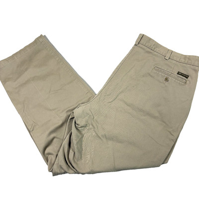 Savane Mens Pants 42x32 Khaki Chino Classic Fit Cotton Big Tall Casual Work