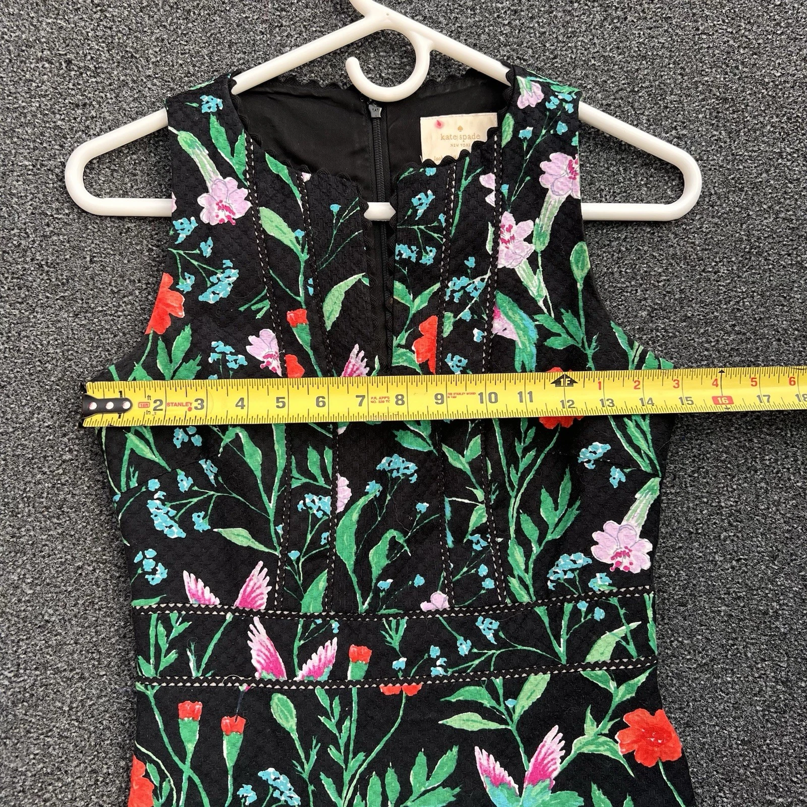 Abito jacquard Kate Spade Jardin stampa colibrì Taglia 0
