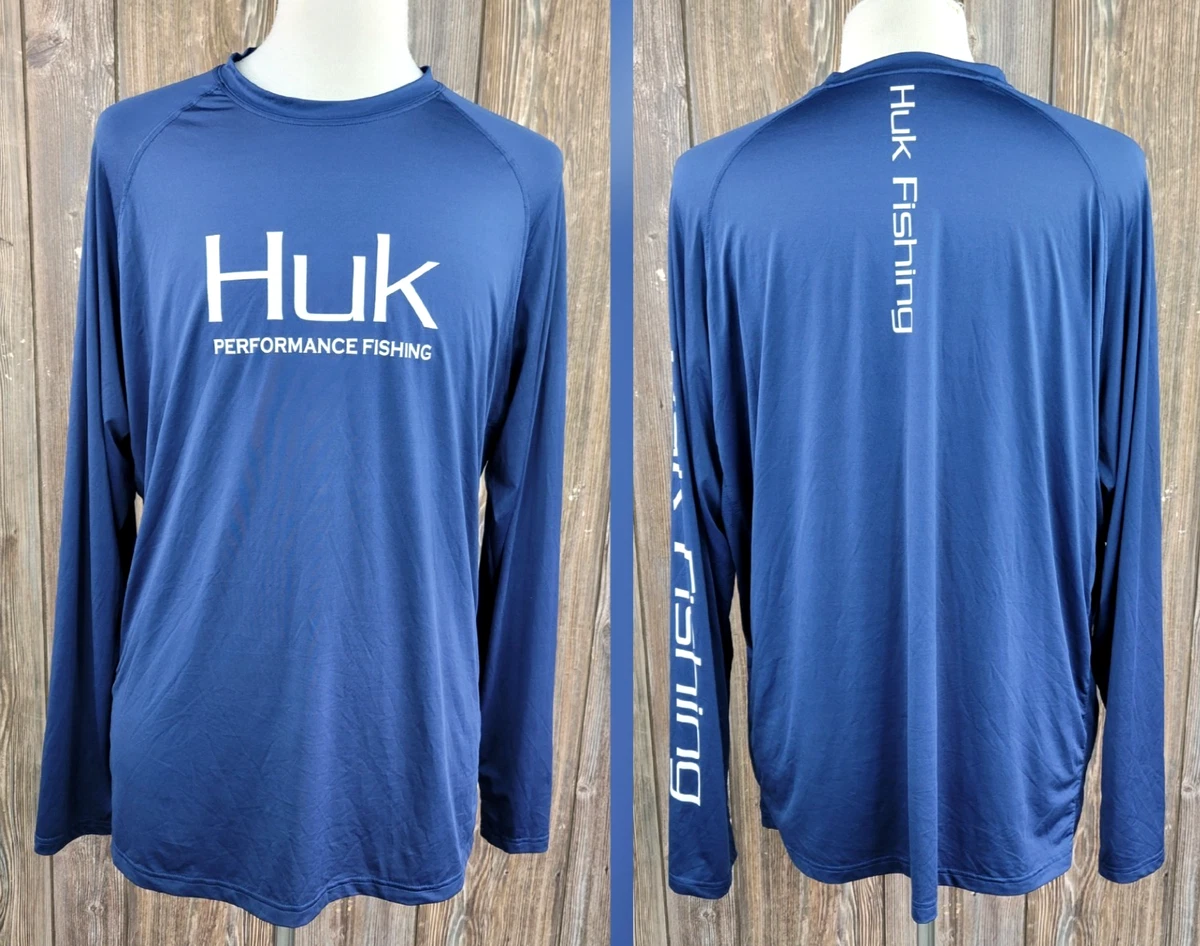 Chemise Huk Pêche Homme XL Bleu – Manches Courtes, Ventilée, Performance