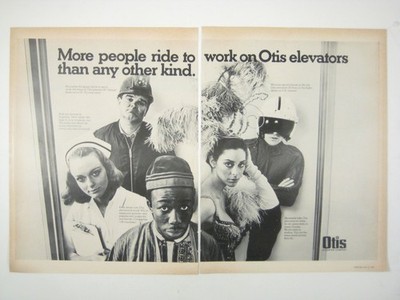 More People Ride To Work On Otis Elevators Than Any Other Kind 1968 Ad 2 Page