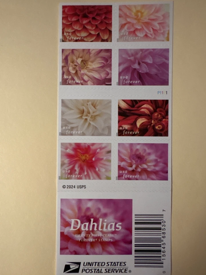 Scott #5991b (5982-91) Dahlias Booklet Pane of 10 Forever Stamps - MNH - Image 2 of 2