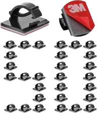 3M Self-Adhesive Cable Clips, 50-Pack Wire Organizer Clamp for Desk & Car (Black
