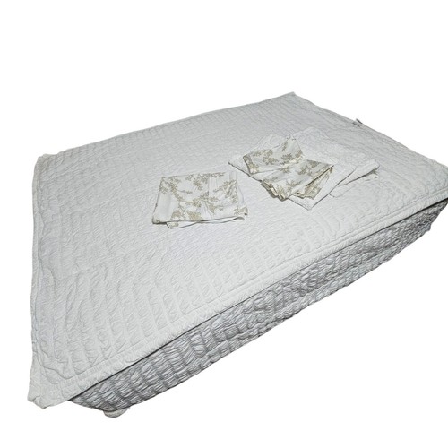 Beddy's Mallory Luxe Zipbase Zipper Bedding Full White Complete Set All Cotton - Picture 4 of 5