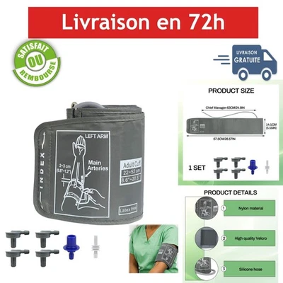 Brassard Tensiomètre DONOONIS Grande Taille 22-52cm avec 6 Connecteurs - Photo 1/4