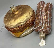 Old World Christmas BREAKFAST SANDWICH  Bacon 32620 Glass Ornament